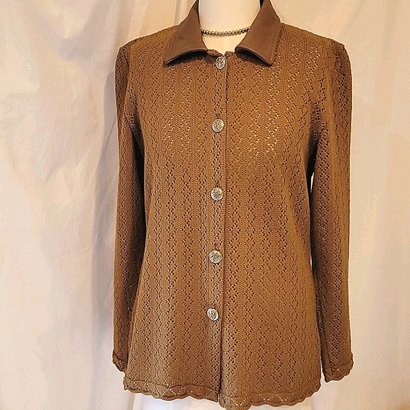 Karffany Sweaters - Punto Y Piel-Saks Fifth Ave.Leather Collar